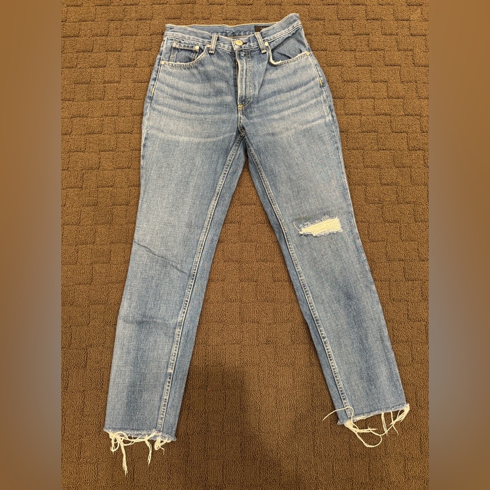 Women's Distressed Blue Jeans